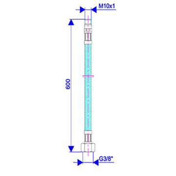 Slika Brinoks fleksibilno crevo za bateriju M10 x 3/8 600 mm