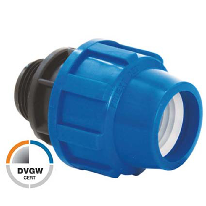 PP poluspojnica sa spoljnim navojem za povezivanje PE i metalnih cevi