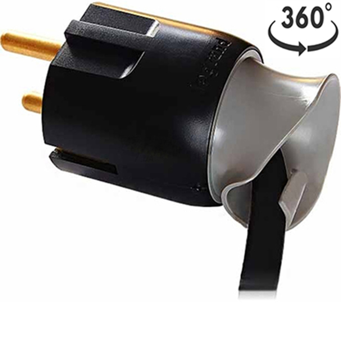 Slika Utikač rotirajući Legrand 2P+E crni 16A 050173