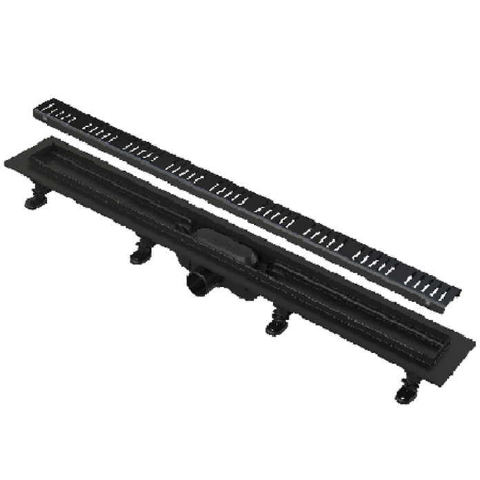 Slika Tuš kanalica APZ10 BLACK 750 mm crna mat sa perforiranom rešetkom Alca