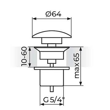 Slika Automatski ventil sifona 5/4 sa izlivnim ventilom DARK JD245