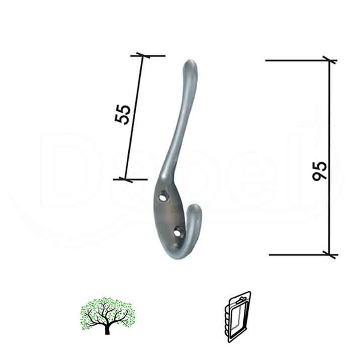 Slika Kuka za kaput i šešir DABEL V55 Mat-Hr 55x95 mm 0206039