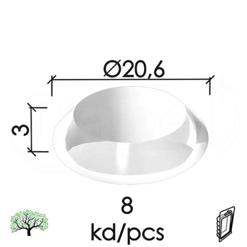 Slika Odbojnik samol. za nameštaj UC Trans fi20,6x3,0mm (8kom) DPZ  0218073