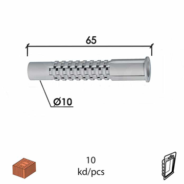 Slika Tipl za blok GUZVAJUCI Bela fi x10x65mm (10kom) DP2   0402101