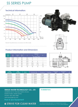 Slika Bazenska pumpa Emaux SS075 0.75 kW 9.4–12.2 m³/h 50 mm