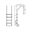 Slika Merdevine Standard 3 stepenika FINOFOREST AISI 304 FLANSA