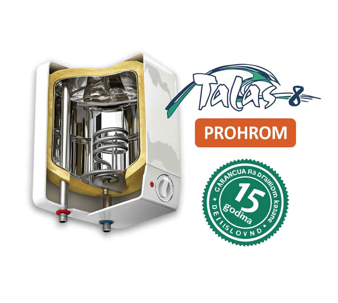 Slika Bojler ELIT Talas 8V prelivni INOX 8L visoka montaža 