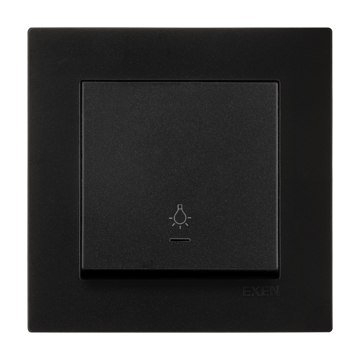 Slika EXEN Karell prekidač za svetlo sa signalnom sijalicom 200-141402-206 metalik crni