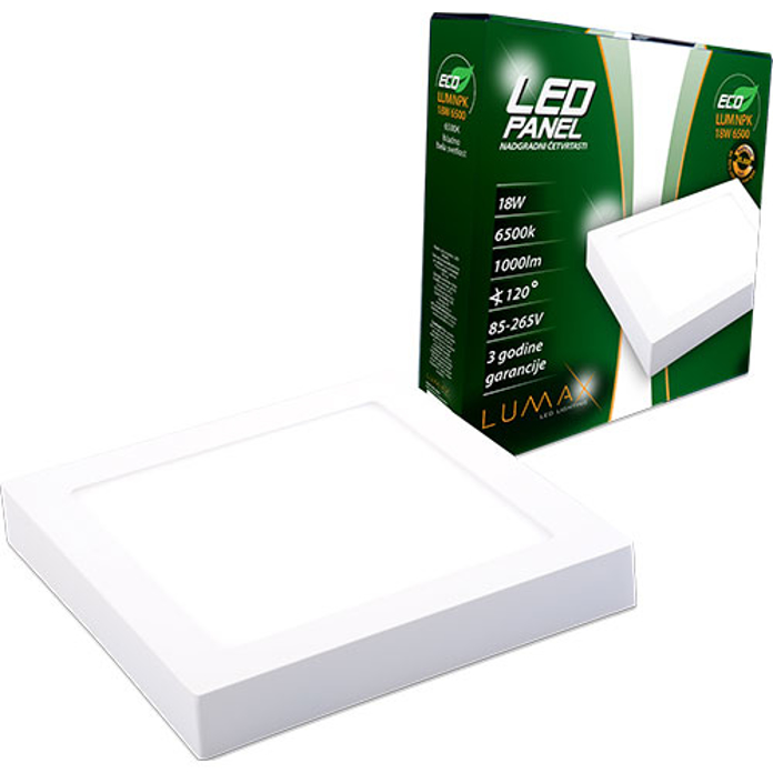 Slika LED panel ECO LUMNPK-18W 6500K nadgradni četvrtasti 1350lm