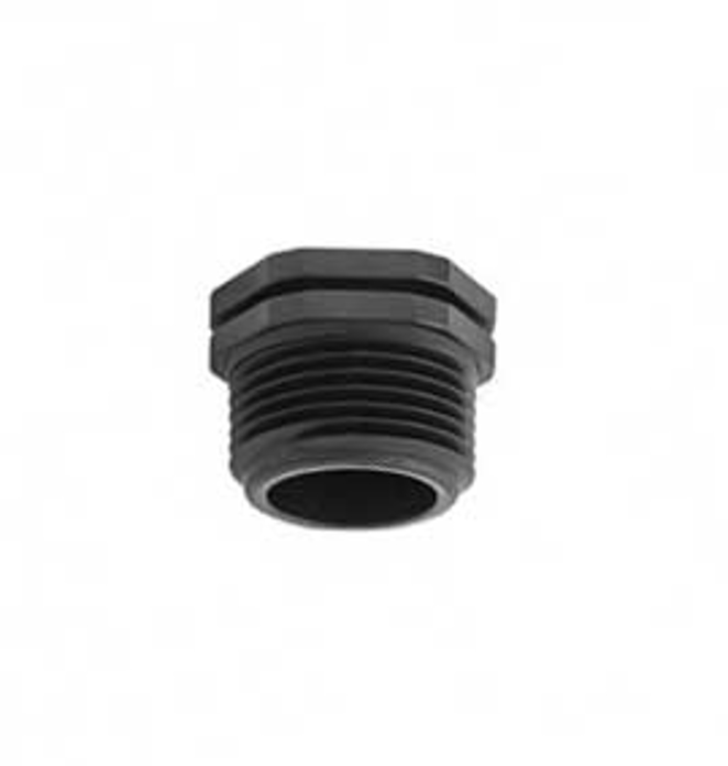 Plastični čep 1" sa spoljnim navojem za zatvaranje fitinga u sistemima za navodnjavanje i vodovodu