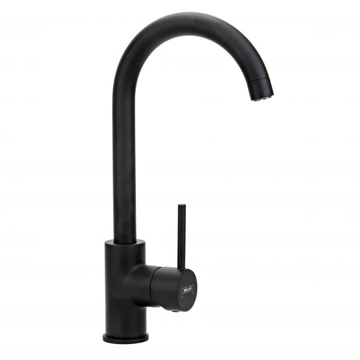 Crna baterija za sudoperu Minotti Tubo Dark Elegance 6118-3B labud sa tri cevi