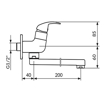 Slika Baterija PERLA za hladnu vodu zidna izliv 200 mm JP522020