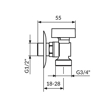 Slika Ek ventil za veš mašinu 1/2"×3/4" Rosan kugla A59K034