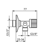Slika Ek ventil 1/2"–3/8" Rosan kugla A621238