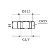 Slika Navrtka 3/4 CH PN34