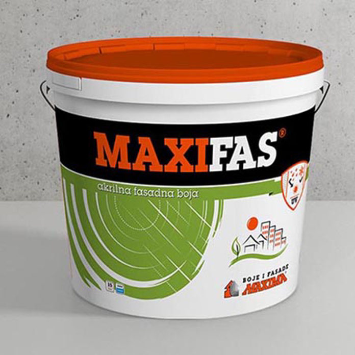 Slika MaxiFas akrilna fasadna boja – bela, 5 litara