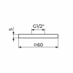 Slika Rozetna 1/2" Black PRO312QB 60x60 mm